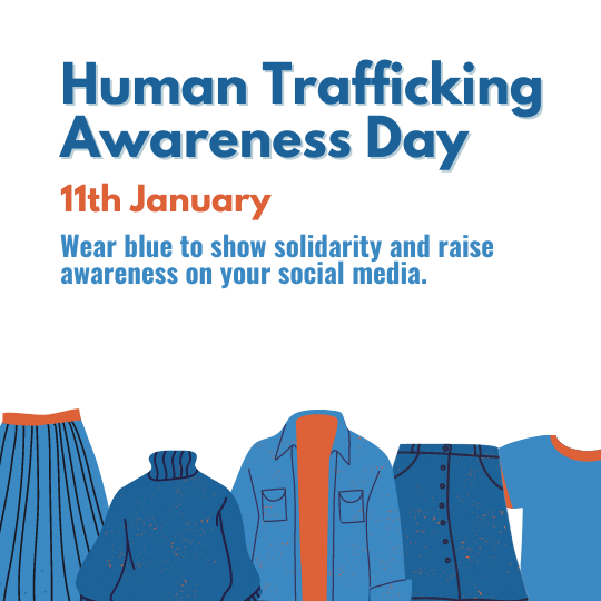 Wear Blue for Human Trafficking Awareness Month